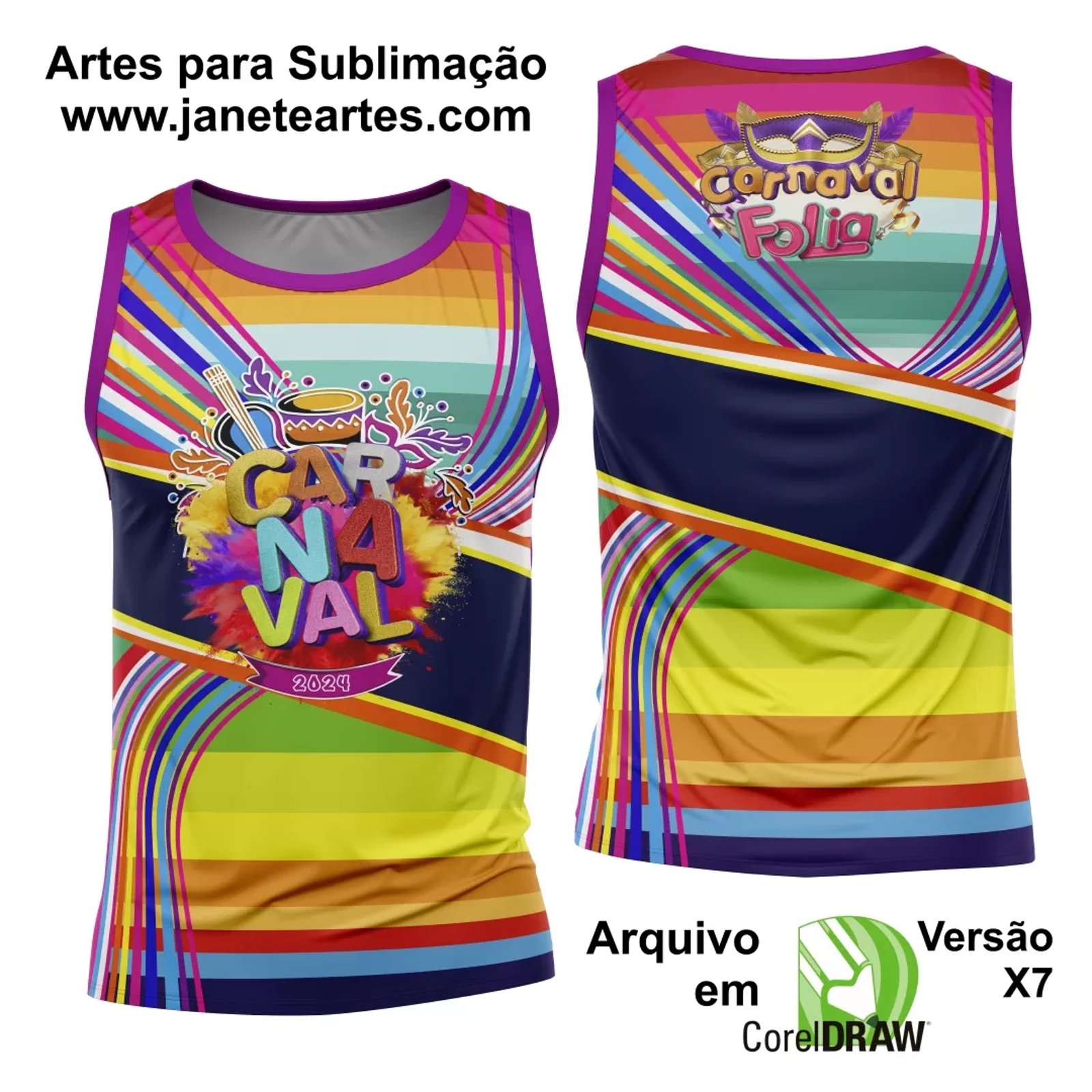 Arte Camisa Bloco Abadá Sublimação Carnaval 2025 - Modelo 13