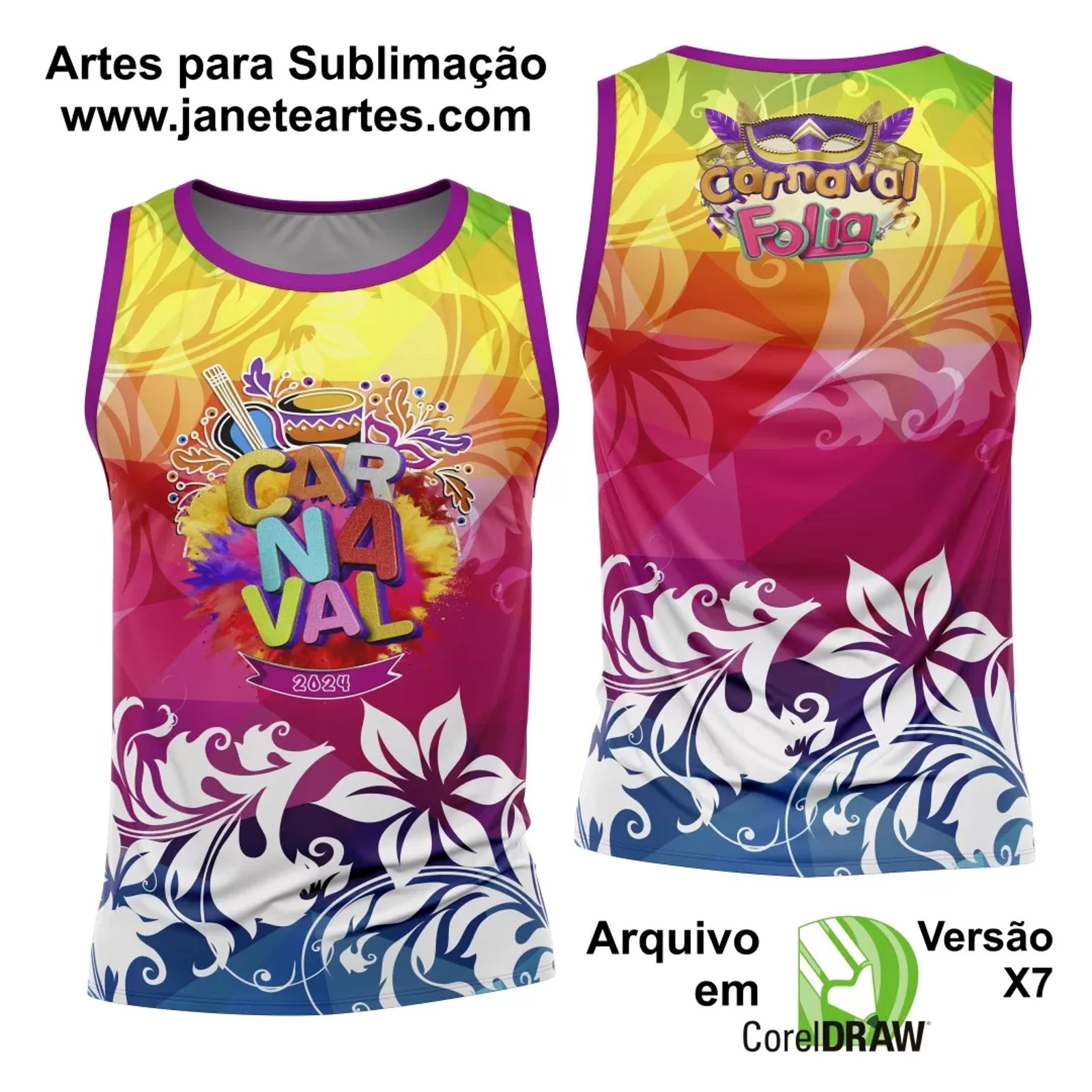 Arte Camisa Bloco Abadá Sublimação Carnaval 2025 - Modelo 18