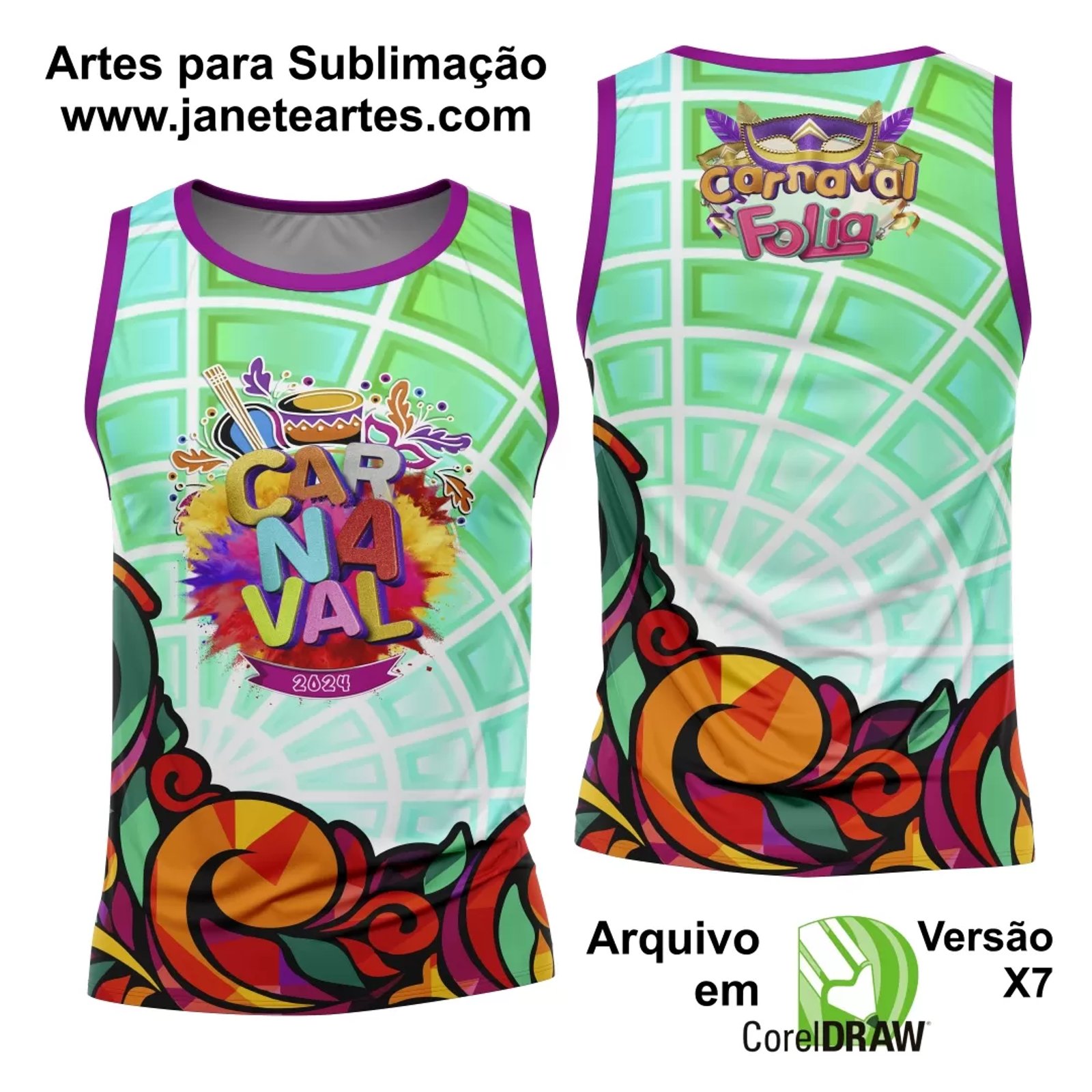 Arte Camisa Bloco Abadá Sublimação Carnaval 2025 - Modelo 23