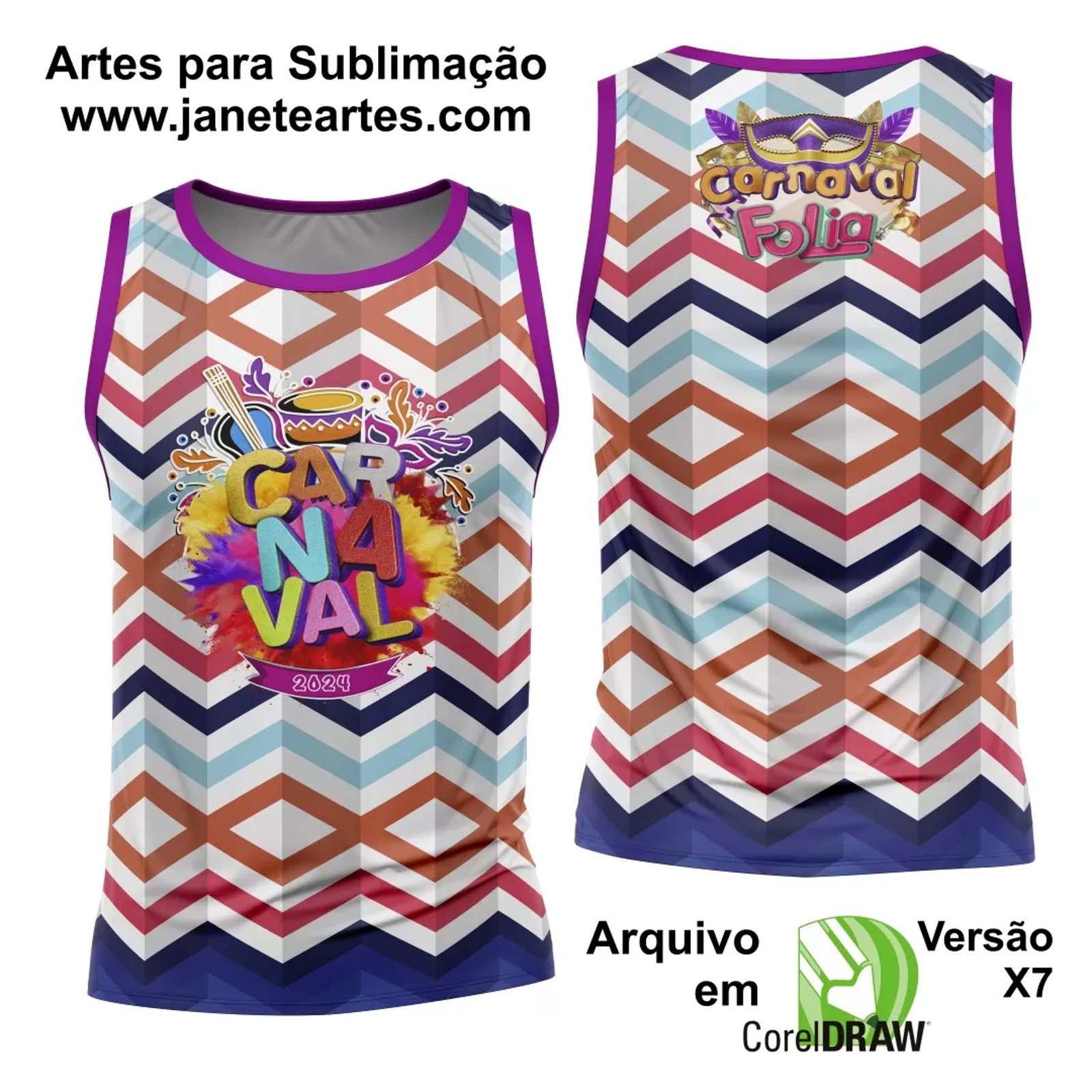 Arte Camisa Bloco Abadá Sublimação Carnaval 2025 - Modelo 24
