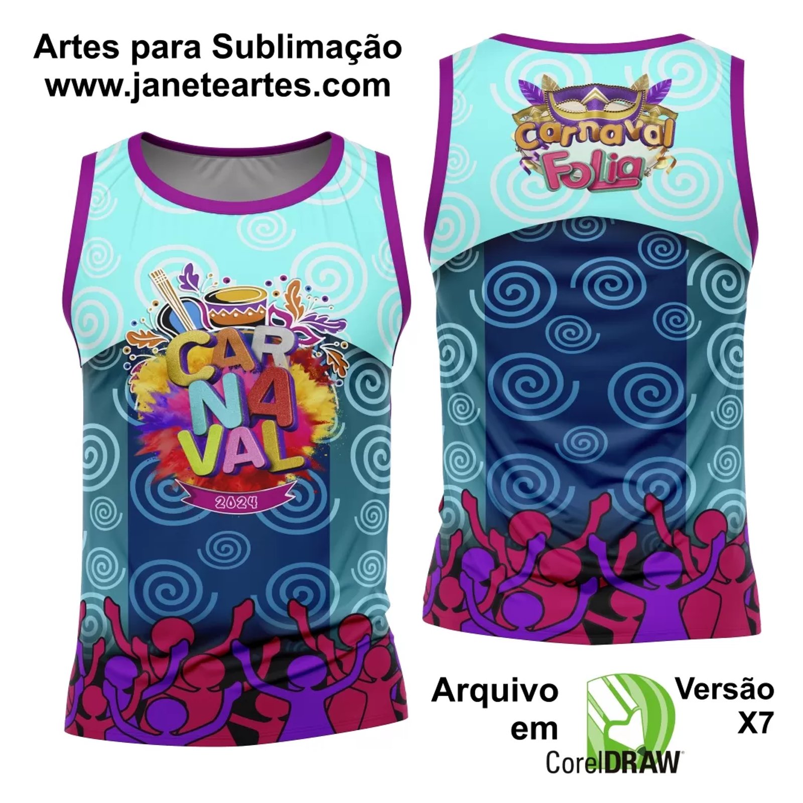 Arte Camisa Bloco Abadá Sublimação Carnaval 2025 - Modelo 33