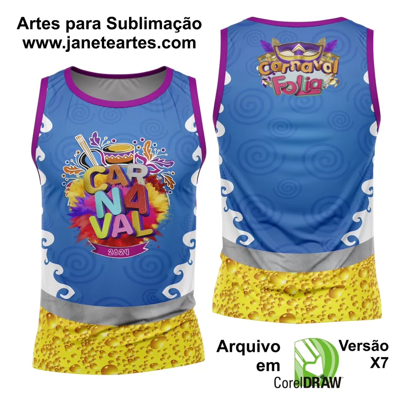Arte Camisa Bloco Abadá Sublimação Carnaval 2025 - Modelo 36