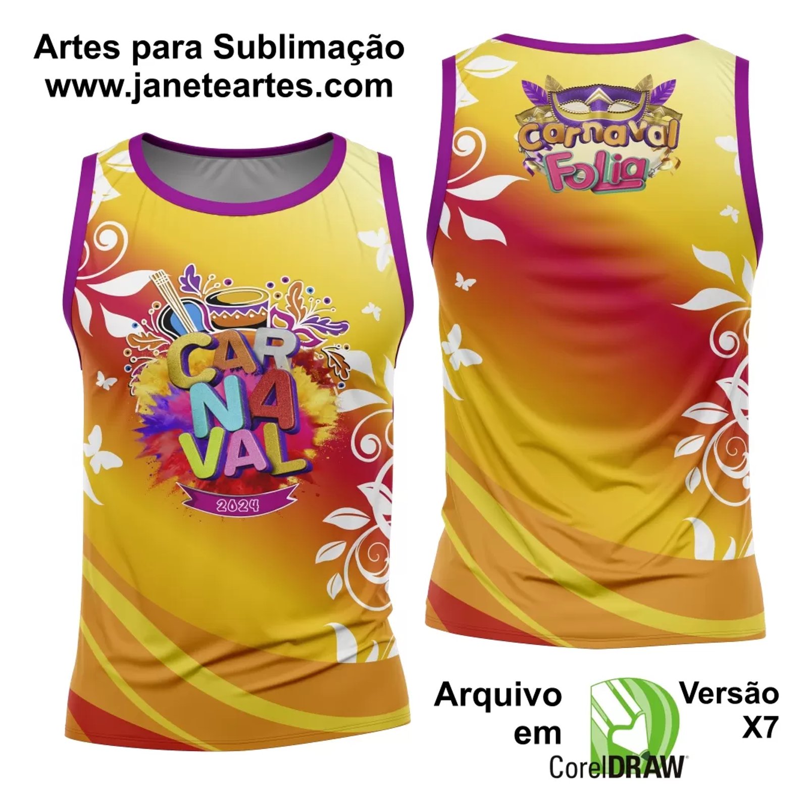 Arte Camisa Bloco Abadá Sublimação Carnaval 2025 - Modelo 45