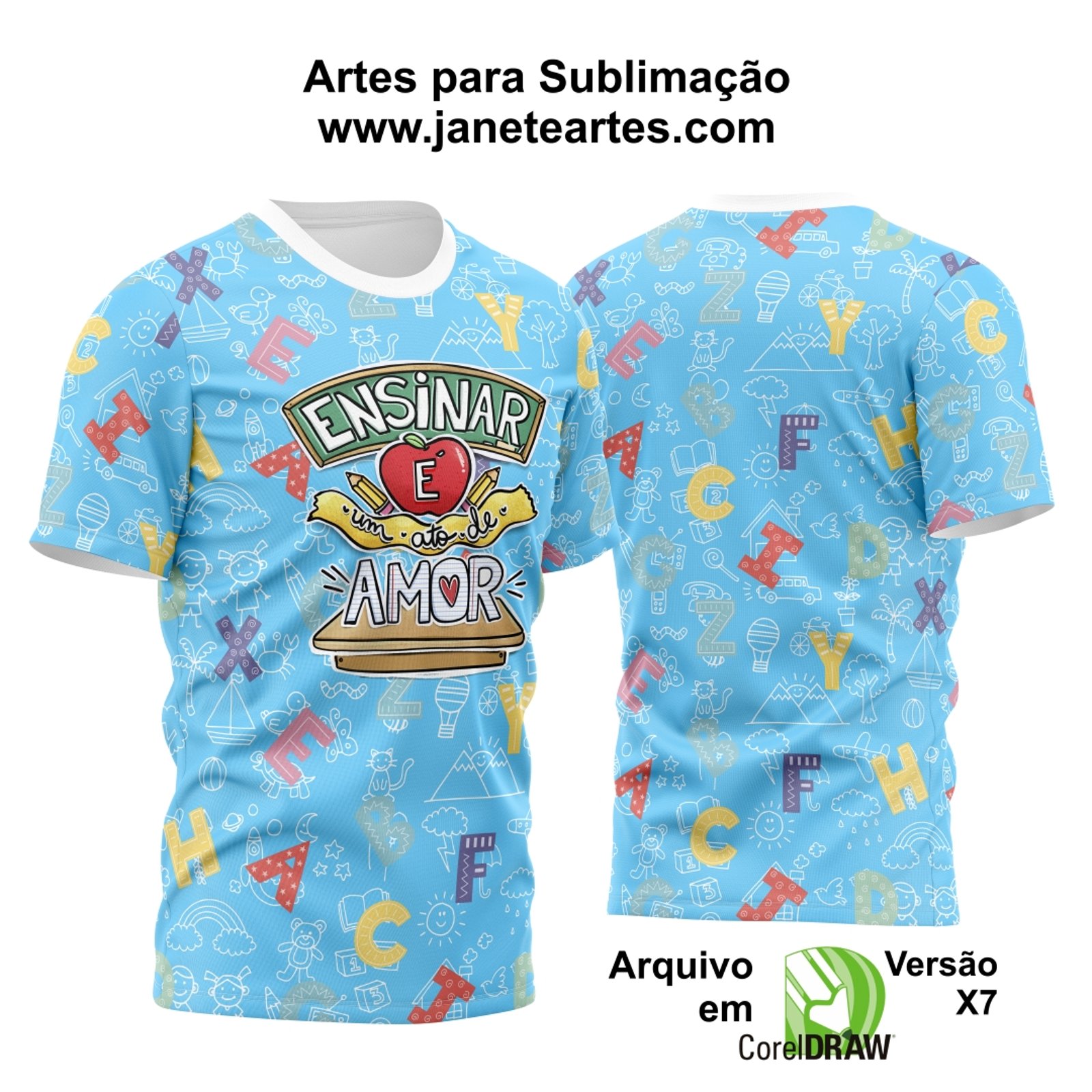 Arte Vetor Estampa Camisa Professor Educação 2024 Modelo 02