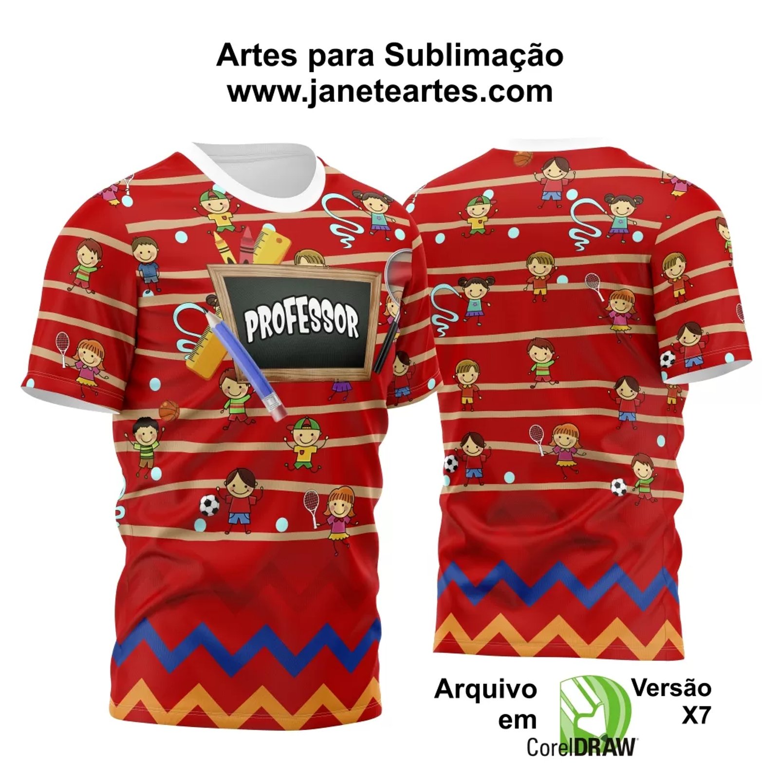 Arte Vetor Estampa Camisa Professor Educação 2024 Modelo 10