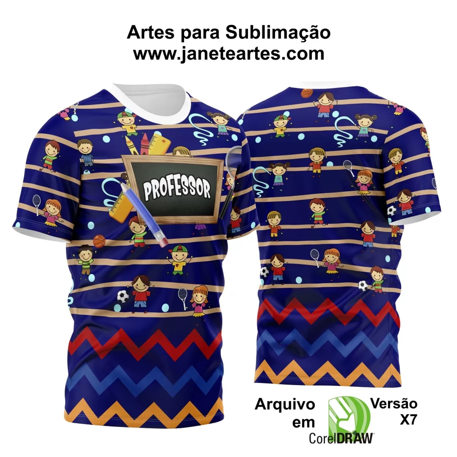 Arte Vetor Estampa Camisa Professor Educação 2024 Modelo 11
