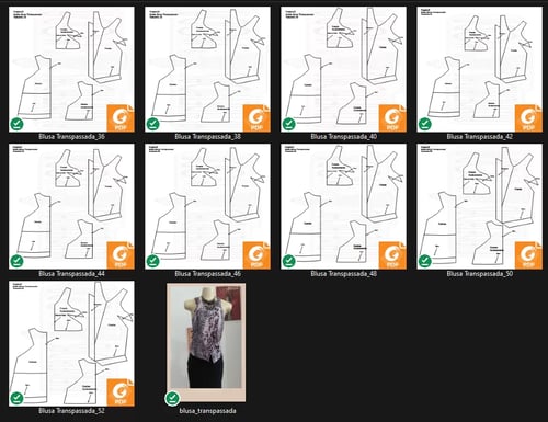 Molde de Costura Para Imprimir Camiseta - 37 - Blusa Transpassada Molde de Costura Para Imprimir Camiseta - 37 - Blusa Transpassada