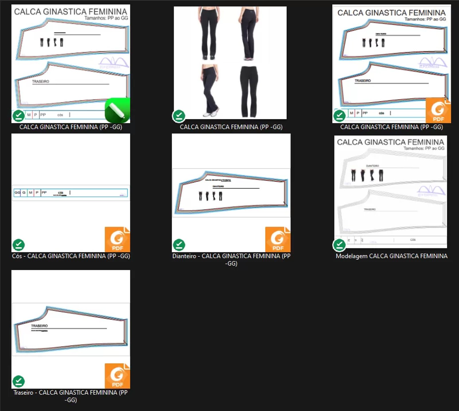 Molde de Costura Para Imprimir Camiseta - 41 - Calça Ginastica Feminina (PP -GG)
