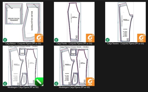 Molde de Costura Para Imprimir Camiseta - 45 - Calça de Pijama Unissex _Verão_ (PP ao GG)