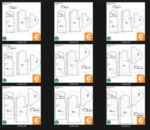 Molde de Costura Para Imprimir Camiseta - 55 - Camisa Gola Padre