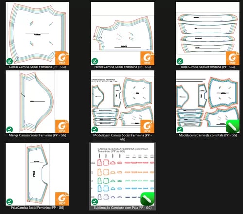 Molde de Costura Para Imprimir Camiseta - 59 - CAMISETE com Pala (PP-GG)