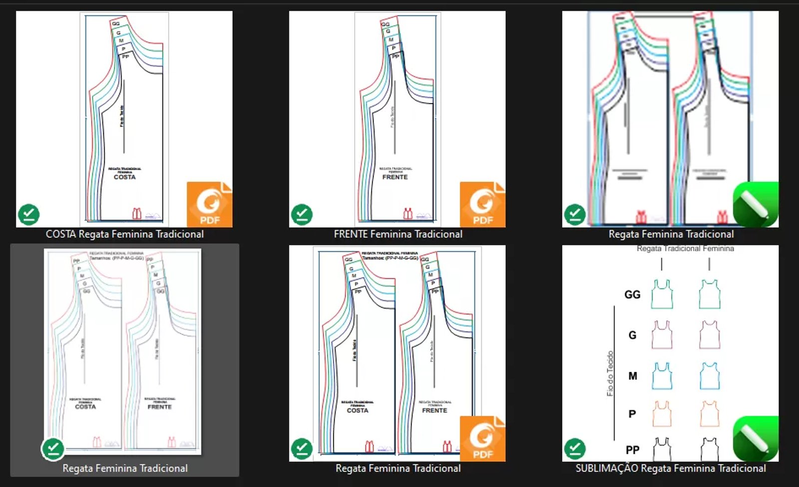 Molde de Costura Para Imprimir Camiseta - 65 - Regata Feminina Básica (PP ao GG)