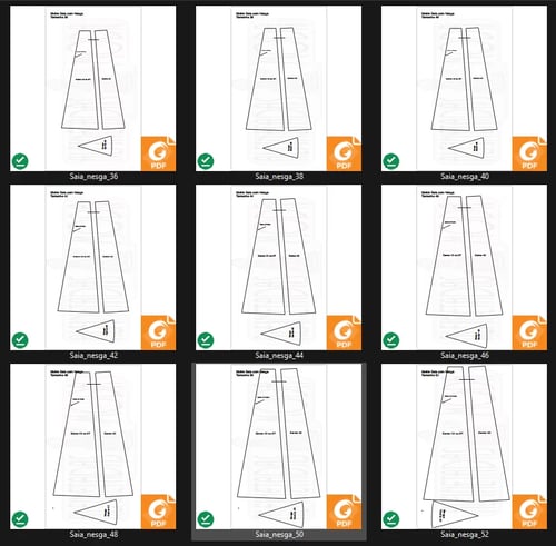 Molde de Costura Para Imprimir Camiseta - 72 - Saia com Nesga