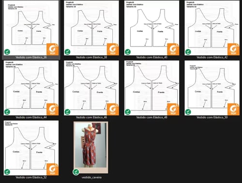 Molde de Costura Para Imprimir Camiseta - 86 - Vestido com Elástico Molde de Costura Para Imprimir Camiseta - 86 - Vestido com Elástico
