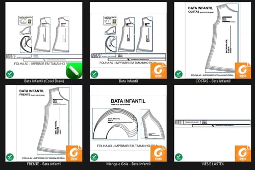 Molde de Costura Para Imprimir Camiseta Infantil - 02 - Bata Infantil (P ao GG infantil) Molde de Costura Para Imprimir Camiseta Infantil - 02 - Bata Infantil (P ao GG infantil)