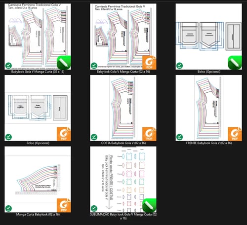 Molde de Costura Para Imprimir Camiseta Infantil - 09 - Baby Look Tradicional Gola V (02 a 16) Molde de Costura Para Imprimir Camiseta Infantil - 09 - Baby Look Tradicional Gola V (02 a 16)