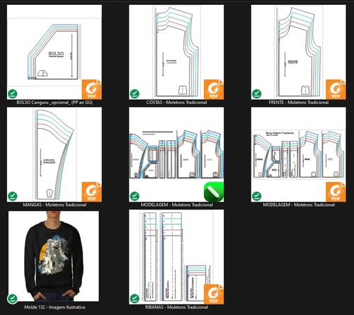 Molde de Costura Para Imprimir Camiseta - 01 - Blusa Moletom Tradicional (PP ao GG) Molde de Costura Para Imprimir Camiseta - 01 - Blusa Moletom Tradicional (PP ao GG)