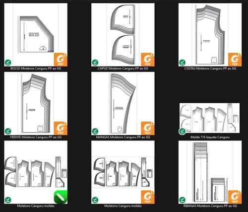 Molde de Costura Para Imprimir Camiseta - 02 - Blusa Moletom Canguru com Capuz (PP ao GG) Molde de Costura Para Imprimir Camiseta - 02 - Blusa Moletom Canguru com Capuz (PP ao GG)