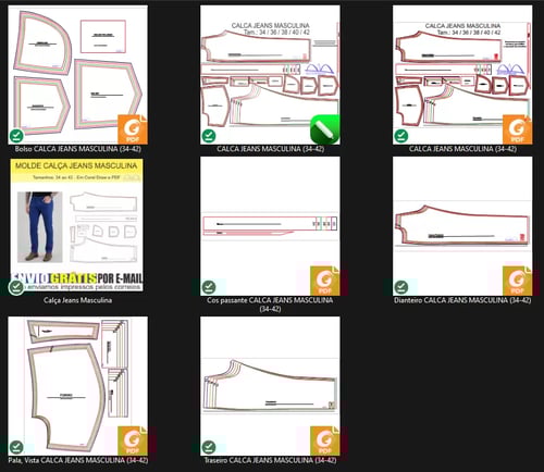 Molde de Costura Para Imprimir Camiseta - 06 - Calça Jeans Masculina (34-42) Molde de Costura Para Imprimir Camiseta - 06 - Calça Jeans Masculina (34-42)