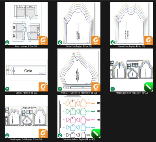 Molde de Costura Para Imprimir Camiseta - 12 - Polo Raglan (PP ao GG) Molde de Costura Para Imprimir Camiseta - 12 - Polo Raglan (PP ao GG)