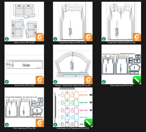 Molde de Costura Para Imprimir Camiseta - 14 - Polo Tradicional (PP ao GG) Molde de Costura Para Imprimir Camiseta - 14 - Polo Tradicional (PP ao GG)