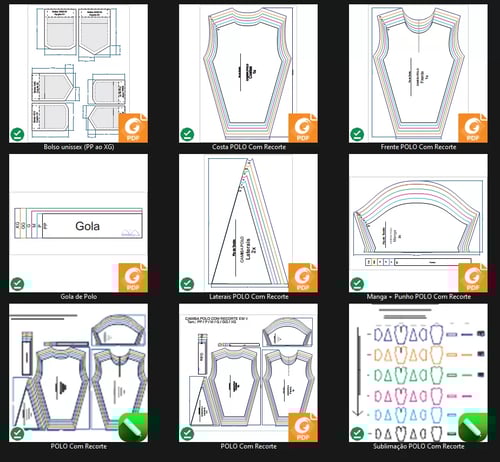 Molde de Costura Para Imprimir Camiseta - 18 - Polo com Recorte em V na Lateral (PP ao EG) Molde de Costura Para Imprimir Camiseta - 18 - Polo com Recorte em V na Lateral (PP ao EG)