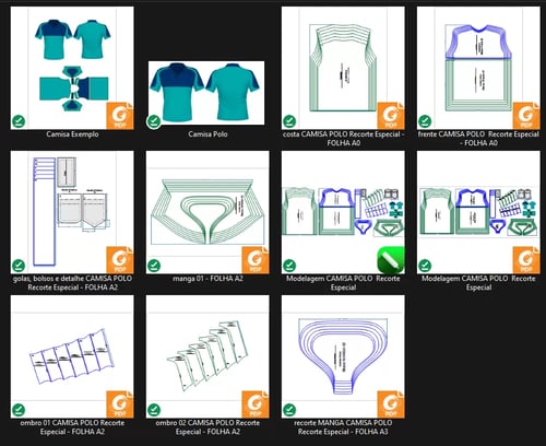 Molde de Costura Para Imprimir Camiseta - 19 - Polo com Recorte Especial (PP ao EG) Molde de Costura Para Imprimir Camiseta - 19 - Polo com Recorte Especial (PP ao EG)