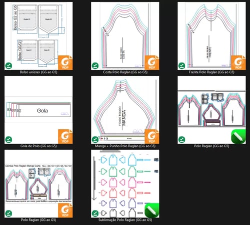 Molde de Costura Para Imprimir Camiseta - 20 - Polo Raglan (GG ao G5) Molde de Costura Para Imprimir Camiseta - 20 - Polo Raglan (GG ao G5)