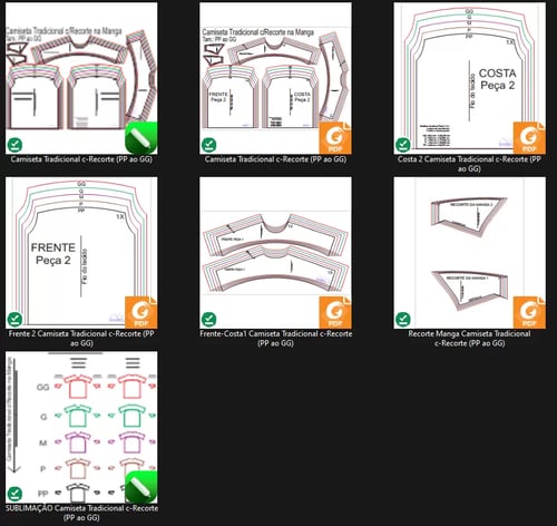 Molde de Costura Para Imprimir Camiseta - 31 - Camiseta Tradicional com Recorte na manga (PP ao GG) Molde de Costura Para Imprimir Camiseta - 31 - Camiseta Tradicional com Recorte na manga (PP ao GG)
