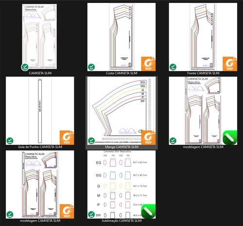 Molde de Costura Para Imprimir Camiseta - 37 - Camiseta Slim (PP ao EG) Molde de Costura Para Imprimir Camiseta - 37 - Camiseta Slim (PP ao EG)