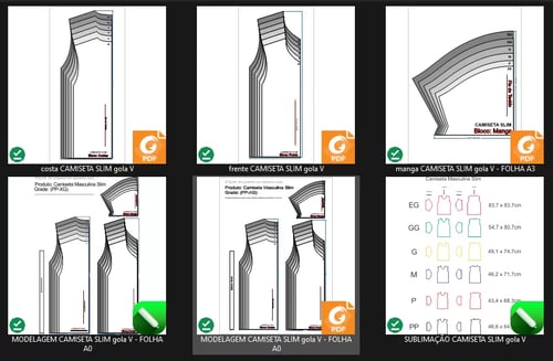 Molde de Costura Para Imprimir Camiseta - 38 - Camiseta Slim Gola V (PP ao EG) Molde de Costura Para Imprimir Camiseta - 38 - Camiseta Slim Gola V (PP ao EG)