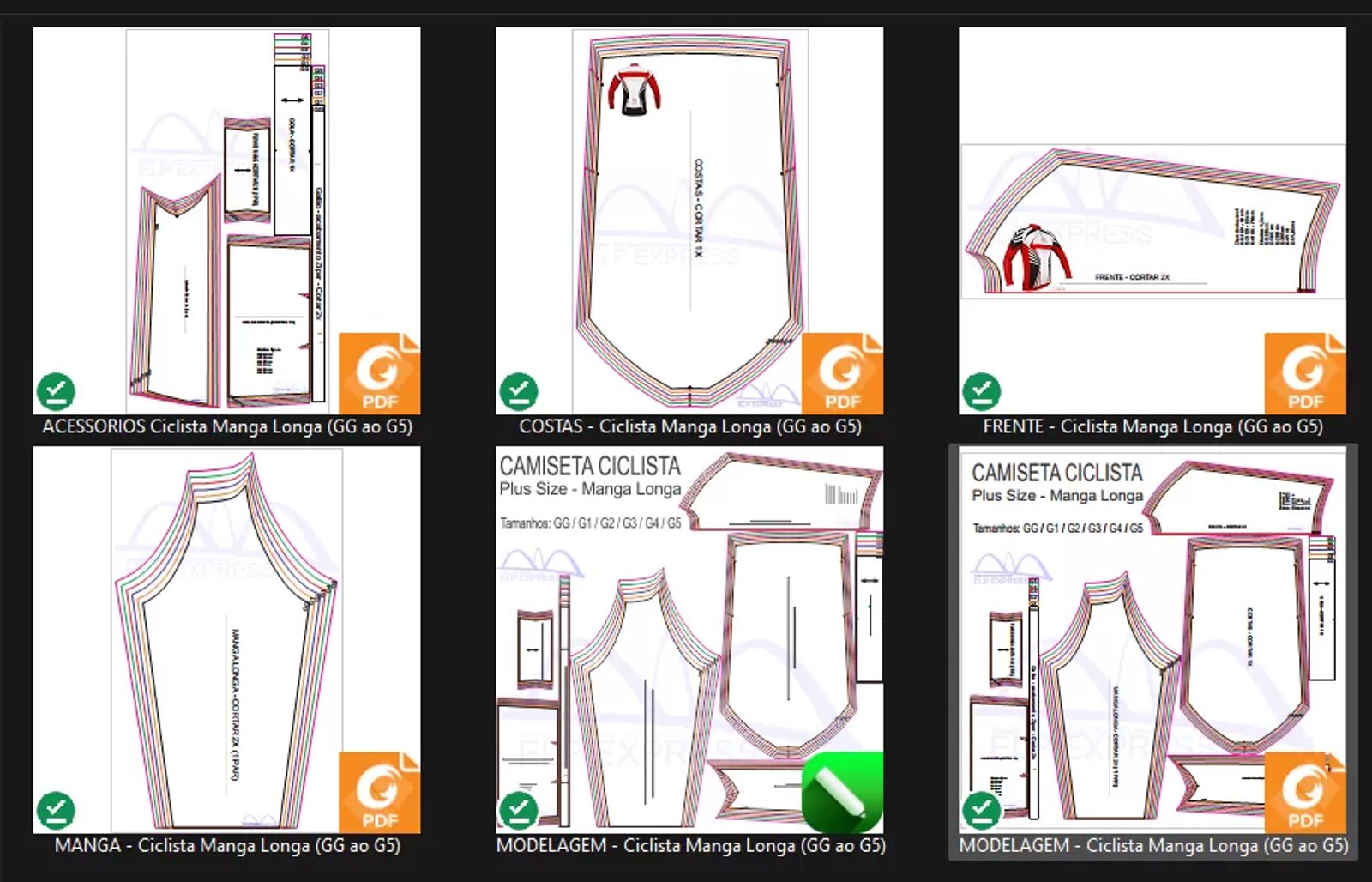 Molde de Costura Para Imprimir Camiseta - 48 - Camiseta Ciclista Masculina Manga Longa (GG ao G5) - Janete Artes