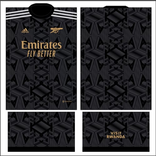 Arte Vetor Estampa Camisa Arsenal Visita 2022 - 2023