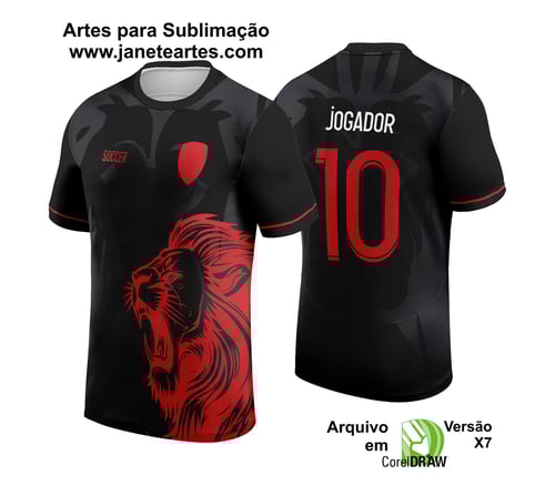 Arte Vetor Camisa InterClasse 2024 Modelo 34 Leão Vermelho