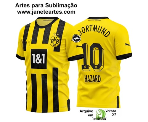 Arte Vetor Estampa Camisa Borussia Dortmund Titular 2022-23