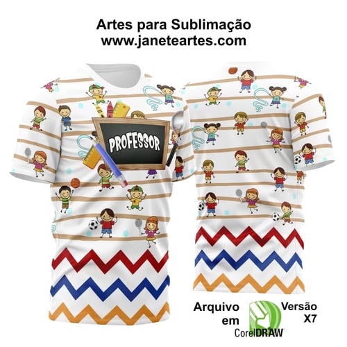 Arte Camisa Professora - Professor - Vetor Digital Corel