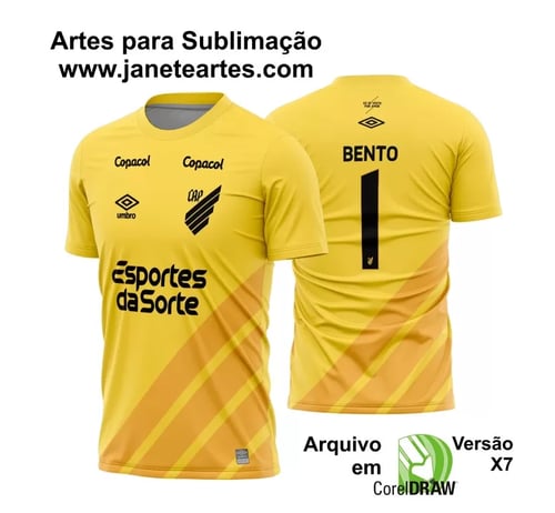 Arte Vetor Estampa Camisa Athletico PR Goleiro I 2023-24