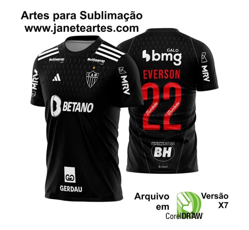 Arte Vetor Estampa Camisa Atlético Mineiro Goleiro I 2023 2024 Arte Vetor Estampa Camisa Atlético Mineiro Goleiro I 2023 2024