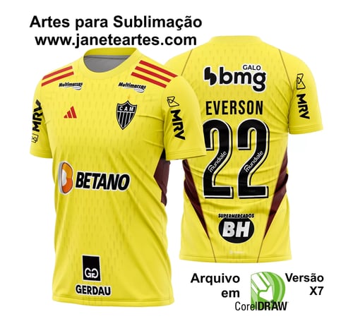 Arte Vetor Estampa Camisa Atlético Mineiro Goleiro II 2023 2024 Arte Vetor Estampa Camisa Atlético Mineiro Goleiro II 2023 2024