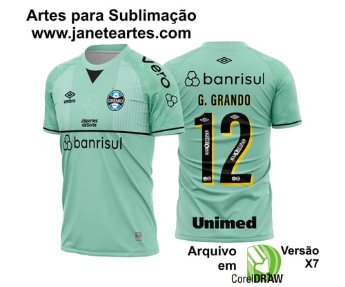 Arte Vetor Estampa Camisa Grêmio Goleiro I 2023 2024 Arte Vetor Estampa Camisa Grêmio Goleiro I 2023 2024
