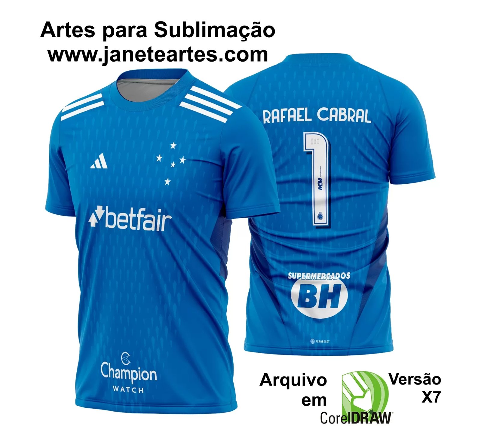 Arte Vetor Estampa Camisa Cruzeiro Goleiro I 2023 2024