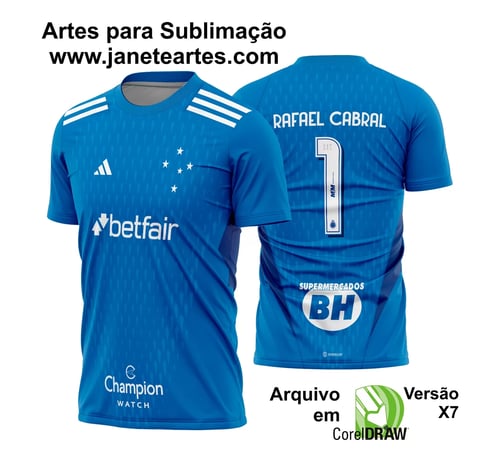 Arte Vetor Estampa Camisa Cruzeiro Goleiro I 2023 2024 Arte Vetor Estampa Camisa Cruzeiro Goleiro I 2023 2024