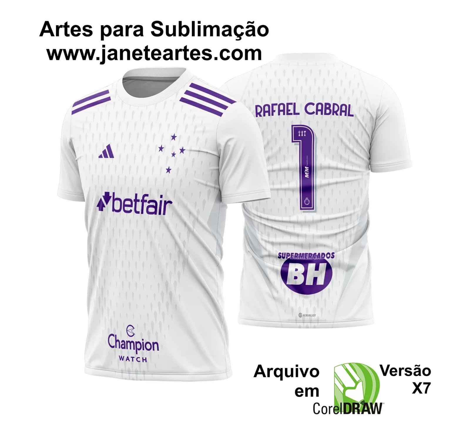 Arte Vetor Estampa Camisa Cruzeiro Goleiro III 2023 2024 - Janete Artes