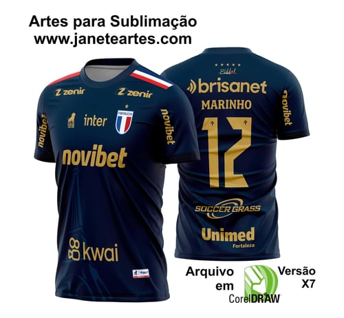Arte Vetor Estampa Camisa Fortaleza Terceira 2023 2024