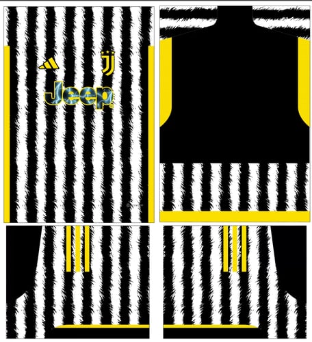 Arte Vetor Estampa Camisa Juventus Local 2023 - 2024