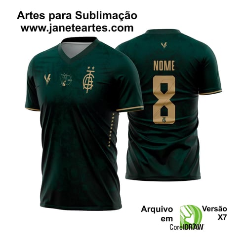 Arte Vetor Estampa Camisa America MG Terceira Cento e Deca 2022 - 20224
