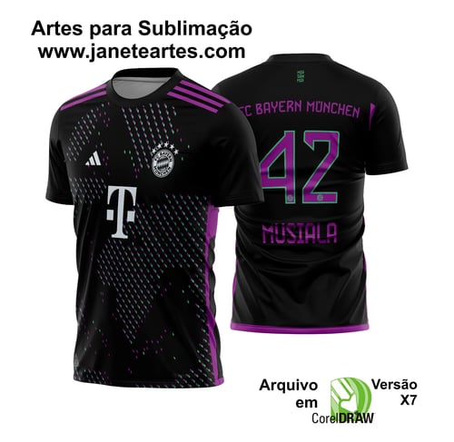 Arte Vetor Estampa Camisa Bayern de Munique Reserva 2023 - 2024