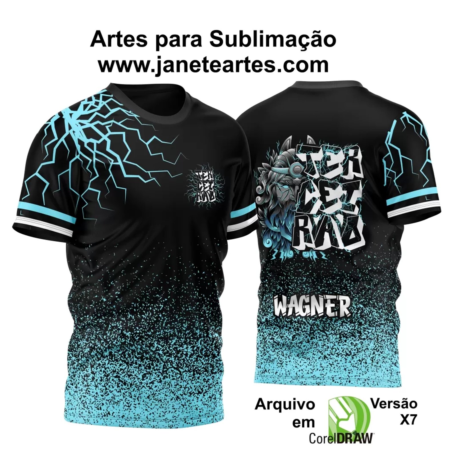 Arte Vetor Estampa Camisa TERCEIRÃO Zeus Raios 2024 Modelo 2