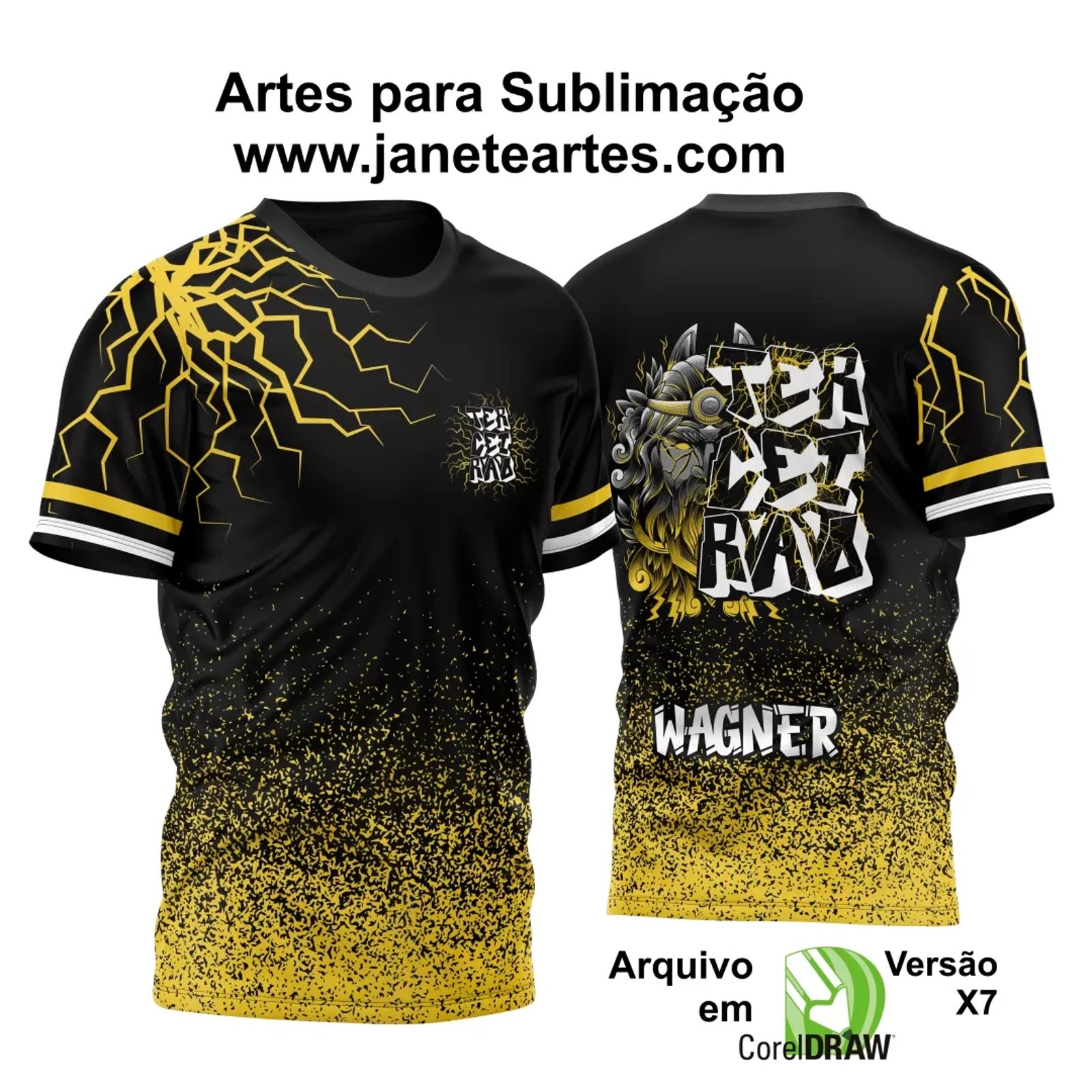 Arte Vetor Estampa Camisa TERCEIRÃO Zeus Raios 2024 Modelo 3