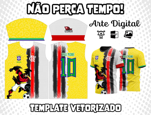 Arte Camisa do Flamengo Brasil Mascote
